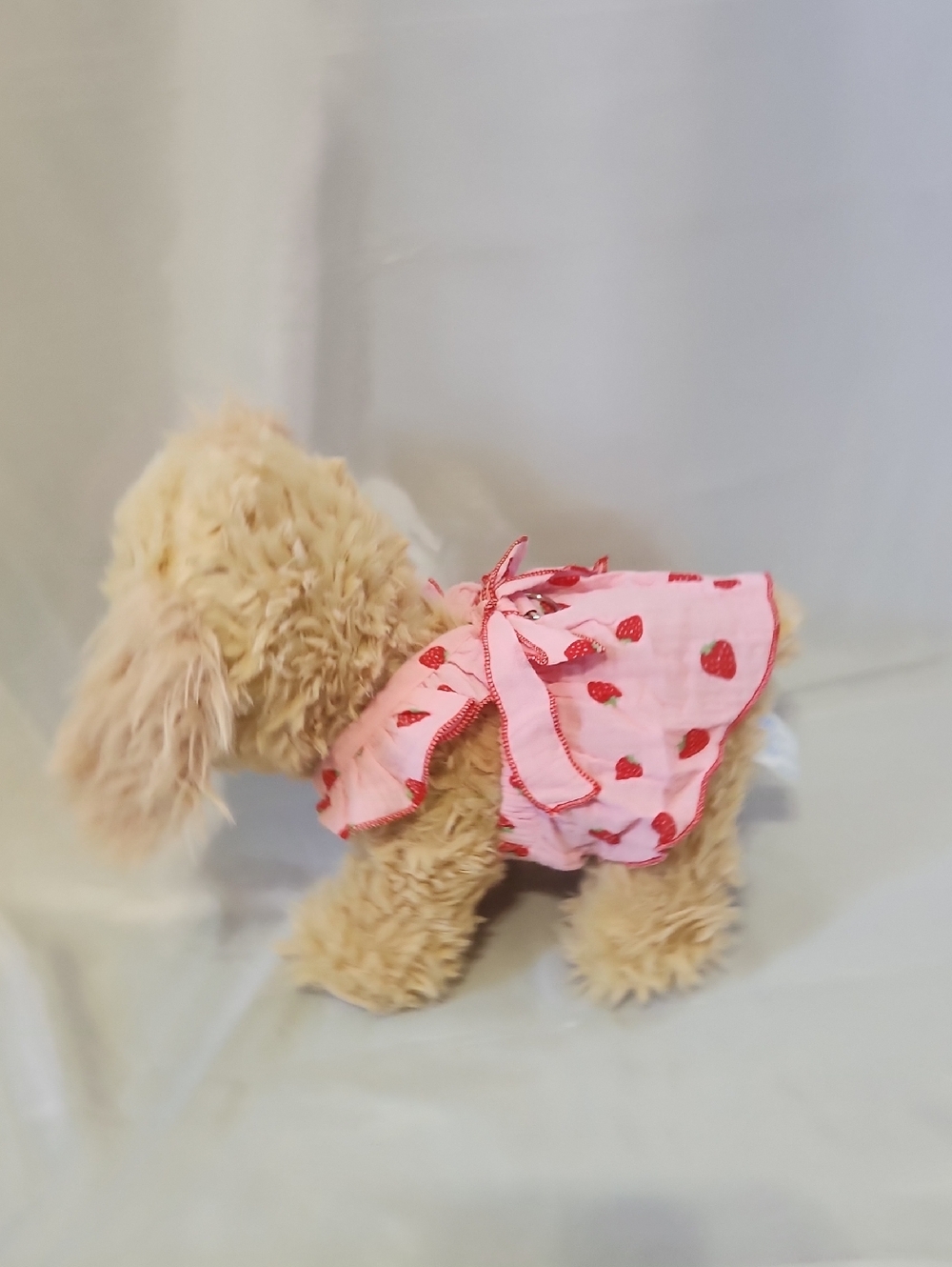 Source Unknown Pink Strawberry-Print Dog Dress with Bow